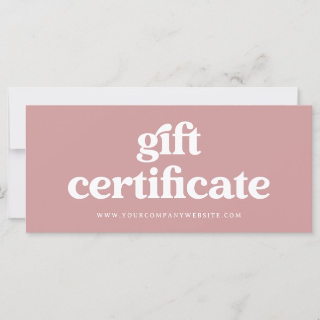 Retro and Boho Dusty Rose | Gift Certificate (Front)
