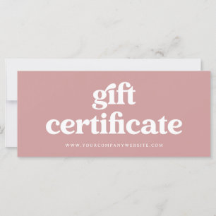 Retro and Boho Dusty Rose   Gift Certificate