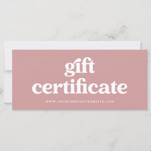 Retro and Boho Dusty Rose  Gift Certificate