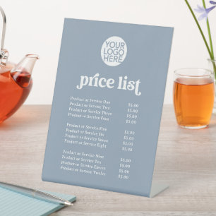 Retro and Boho Services Price List and your Logo Pedestal Sign