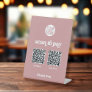 Retro and Boho | Two Ways to Pay Scannable QR Code Pedestal Sign