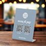 Retro and Boho | Two Ways to Pay Scannable QR Code Pedestal Sign
