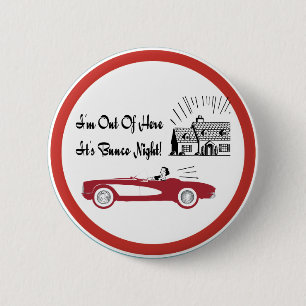 Retro and Vintage Bunco Red Convertible Button