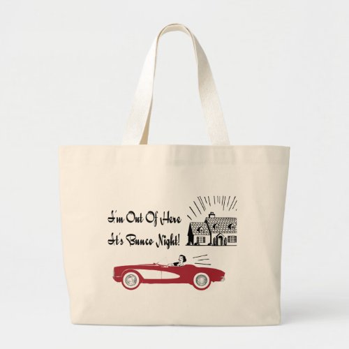Retro and Vintage Bunco Red Convertible Large Tote Bag