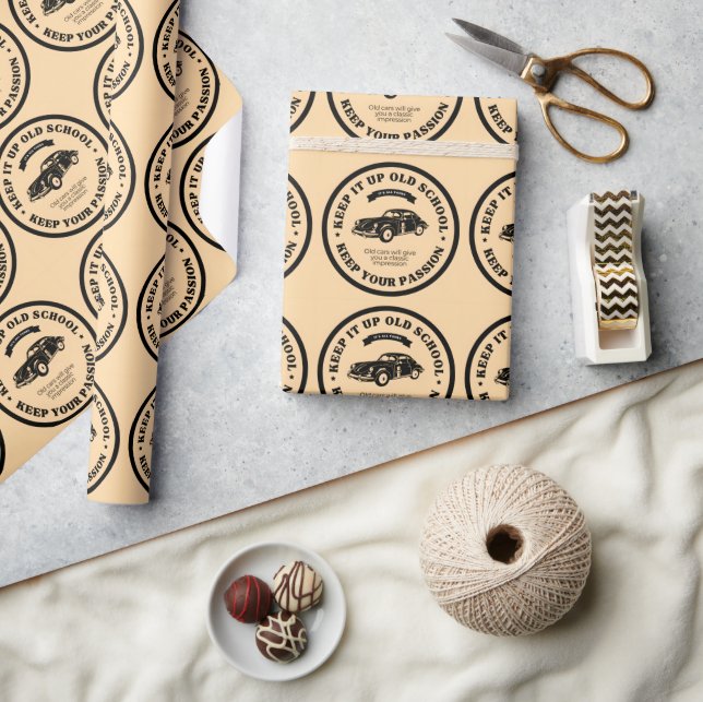 Retro and vintage cars wrapping paper (Crafts)