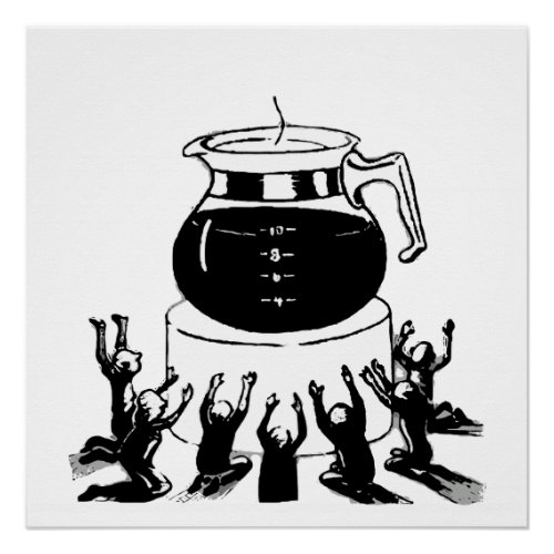 Retro and vintage classic coffee Worship Coffee Poster