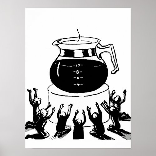 Retro and vintage classic coffee Worship Coffee Poster