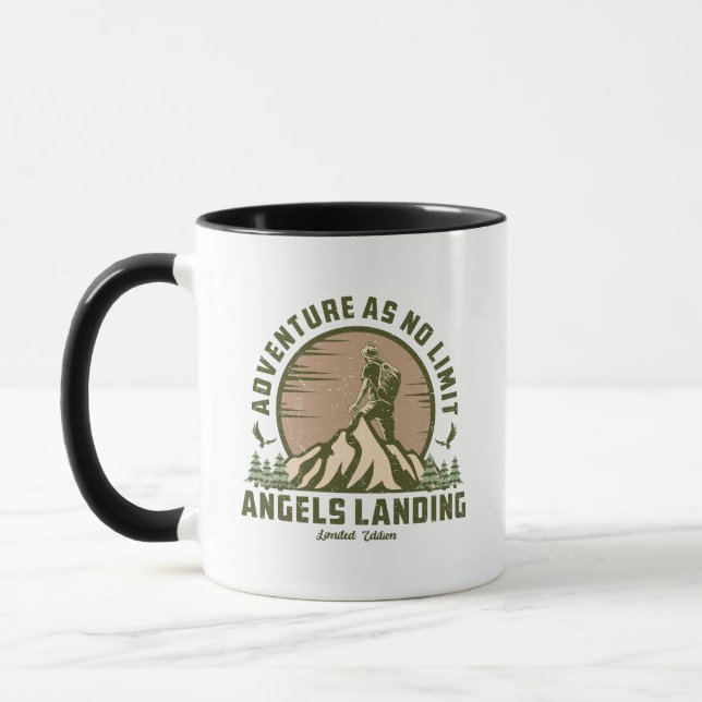 Retro Angels Landing Hike Sunset T-Shirt Mug (Left)