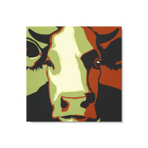 Retro Animal Pop Art Cow Portrait in Cowmoflage