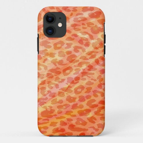 Retro animal print texture of leopard 3 iPhone 11 case