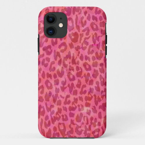 Retro animal print texture of leopard iPhone 11 case