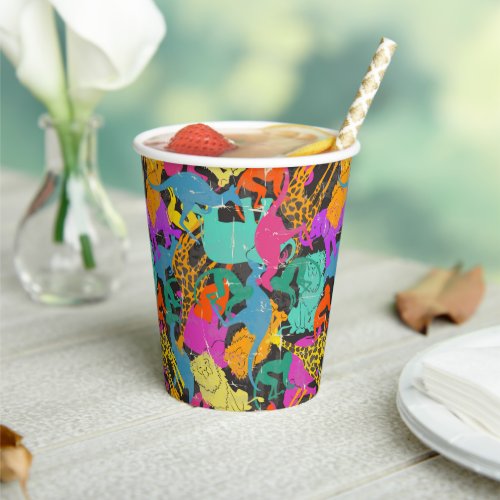 Retro Animal Silhouettes Pattern Paper Cups