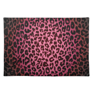 Retro animal skin texture of leopard placemat