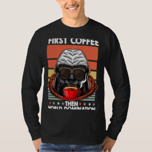 Retro Animal Sunglasses Coffee Ratel Vintage Hone T-Shirt