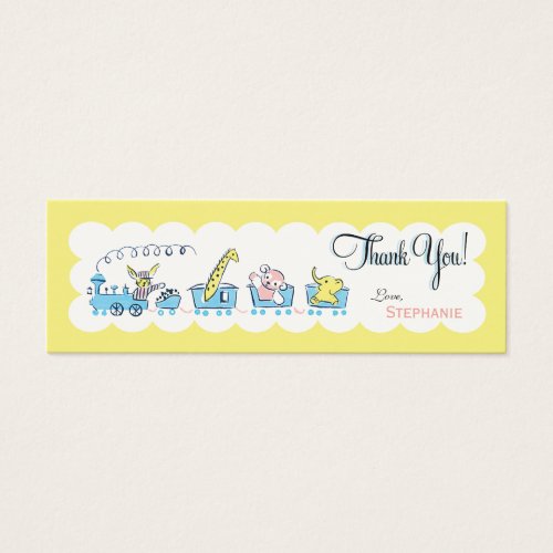 Retro Animal Train Favor Tag Business Cards