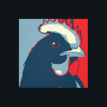 Retro Animal Wall Pop Art Chicken Portrait Canvas Print<br><div class="desc">This poppy retro pop-art inspired art piece has our classic chicken headshot (henshot) in red white and blue. It's vegan to the core and a shout out to our bird buddies. This hand drawn design by Armagarden uses modern colors to pop off any color clothing you throw it on! Visit...</div>