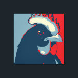 Retro Animal Wall Pop Art Chicken Portrait Canvas Print<br><div class="desc">This poppy retro pop-art inspired art piece has our classic chicken headshot (henshot) in red white and blue. It's vegan to the core and a shout out to our bird buddies. This hand drawn design by Armagarden uses modern colors to pop off any color clothing you throw it on! Visit...</div>