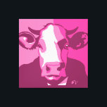 Retro Animal Wall Pop Art Pink Cow Portrait Canvas Print<br><div class="desc">This poppy retro pop-art inspired art piece has our classic cow headshot in pink camo. It's vegan to the core and a shout out to our bovine buddies. This hand drawn design by Armagarden uses modern colors to pop off any color wall you throw it on! Visit our blog at...</div>