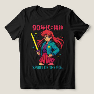 Retro Anime 90s Vaporwave Style Tri-Blend Shirt