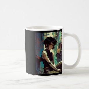 Retro Anime Cyberpunk Girl Dystopian Future Warrio Coffee Mug