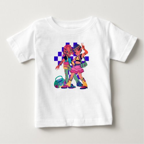 Retro Anime Duo Graphic Tee T_Shirt