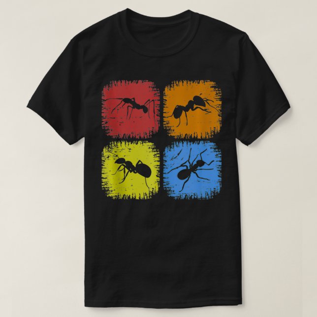 Retro Ant Animal Grunge Insect Zoo Entomologist Vi T-Shirt (Design Front)