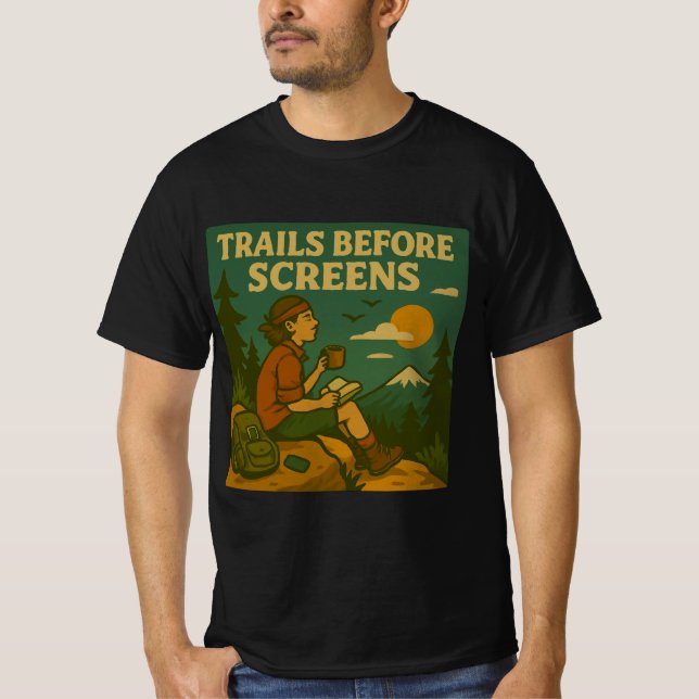 Retro Anti-Tech Hiking T-Shirt (Front)