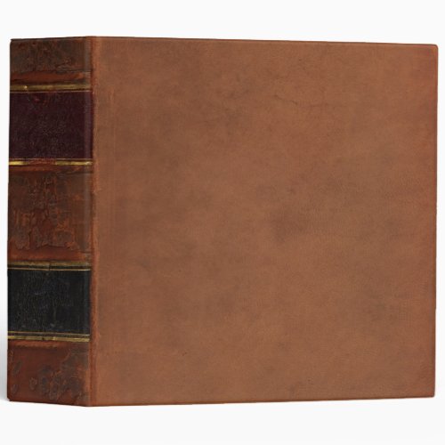 Retro Antique Book faux leather bound brown Binder