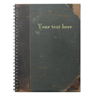 Retro antique canvas book cover, leather bound