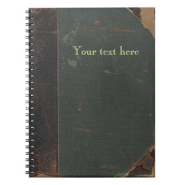 Retro antique canvas book cover, leather bound (Front)