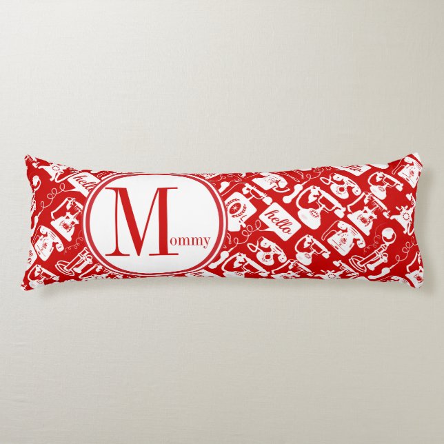 Retro  Any Color Telephone Pattern Body Pillow (Front)