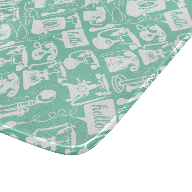 Retro  Any Color Telephone Pattern Cutting Board (Corner)