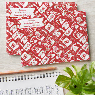 Retro Any Color Telephone Pattern Envelope