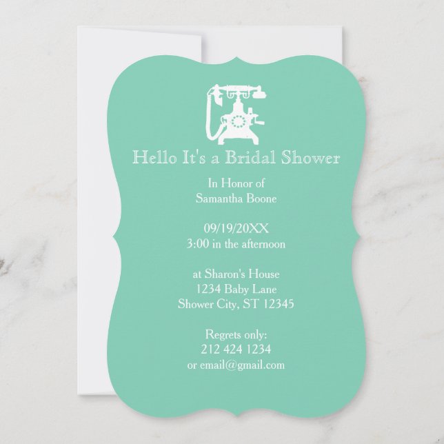 Retro  Any Color Telephone Pattern Invitation (Back)