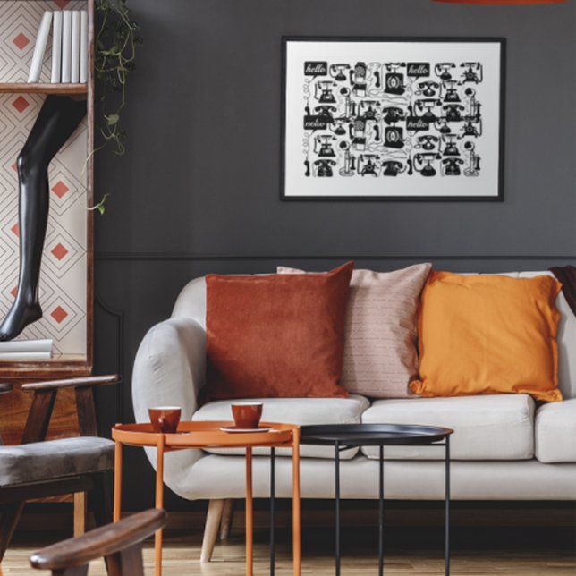 Retro  Any Color Telephone Pattern Poster (Creator Uploaded)