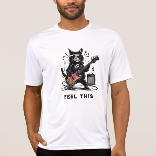  Retro AP91 Bass Guitar Music Cat Player T_Shirt