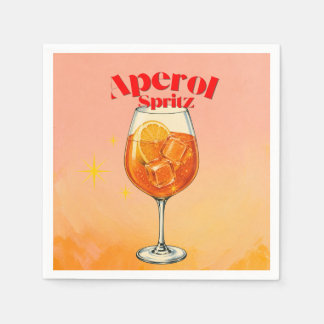 Retro Aperol Spritz Cocktail Party  Napkins