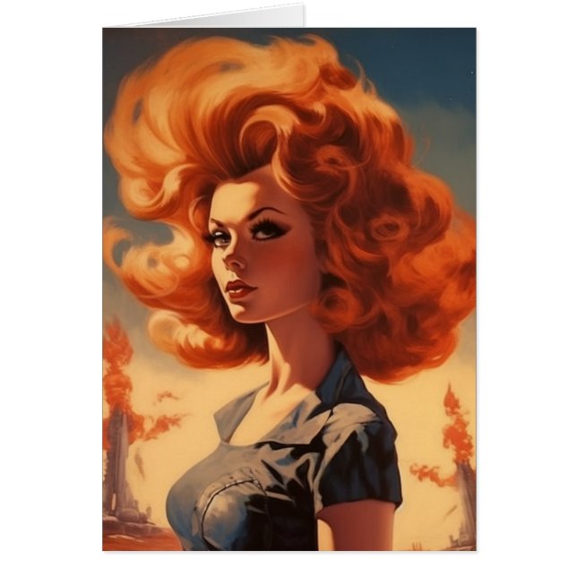 Retro apocalyptic Woman Cards (Front)