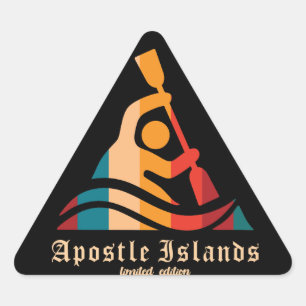 Retro Apostle Islands Kayaking Triangle Sticker