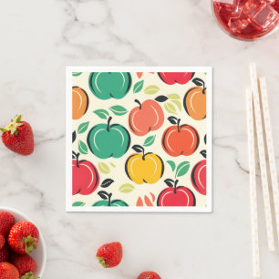 Retro Apple Orchard Harvest Party Napkins