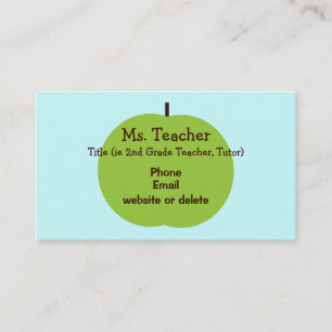 Retro Apple Teacher Business Card