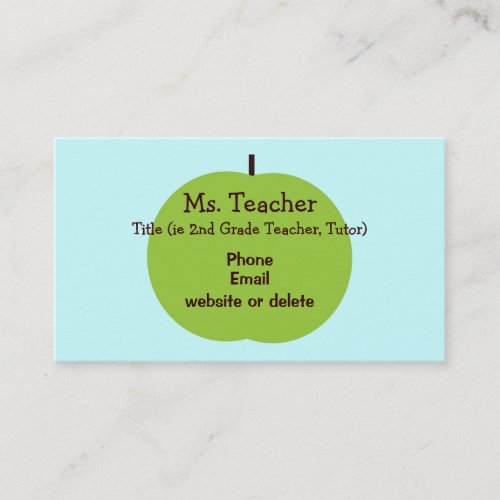 Retro Apple Teacher Business Card