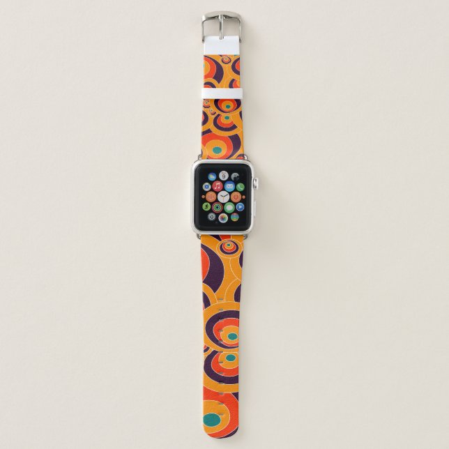 Retro Apple Watch Band – Bright Orange and Purple  (Front)