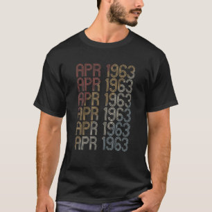 Retro Apr 1963 Pattern Vintage April 1963 Birthday T-Shirt