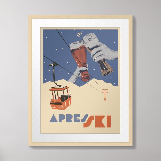 Retro Apres Ski Framed Art (Framed Front)