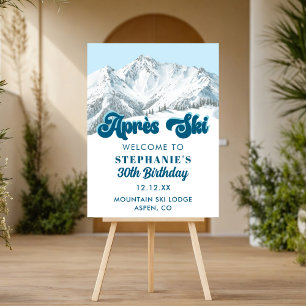 Retro Apres Ski Winter Mountain Birthday Party Foam Board