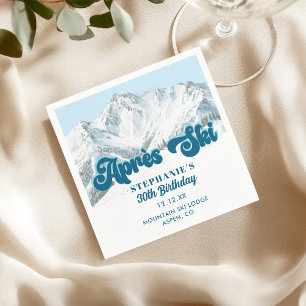 Retro Apres Ski Winter Mountain Birthday Party Napkins