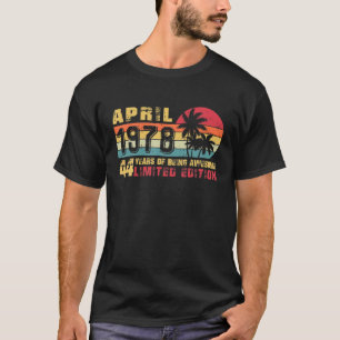 Retro April 1978 44 Years Old Limited Edition 44Th T-Shirt
