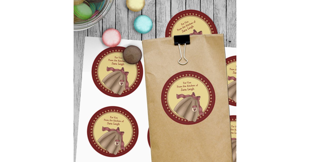 Kitchen Apron Sticker Retro Apron Kitchen Sticker | Zazzle