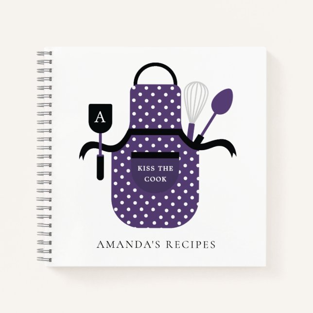 Retro Apron Personalized Family Recipe Notebook (Front)